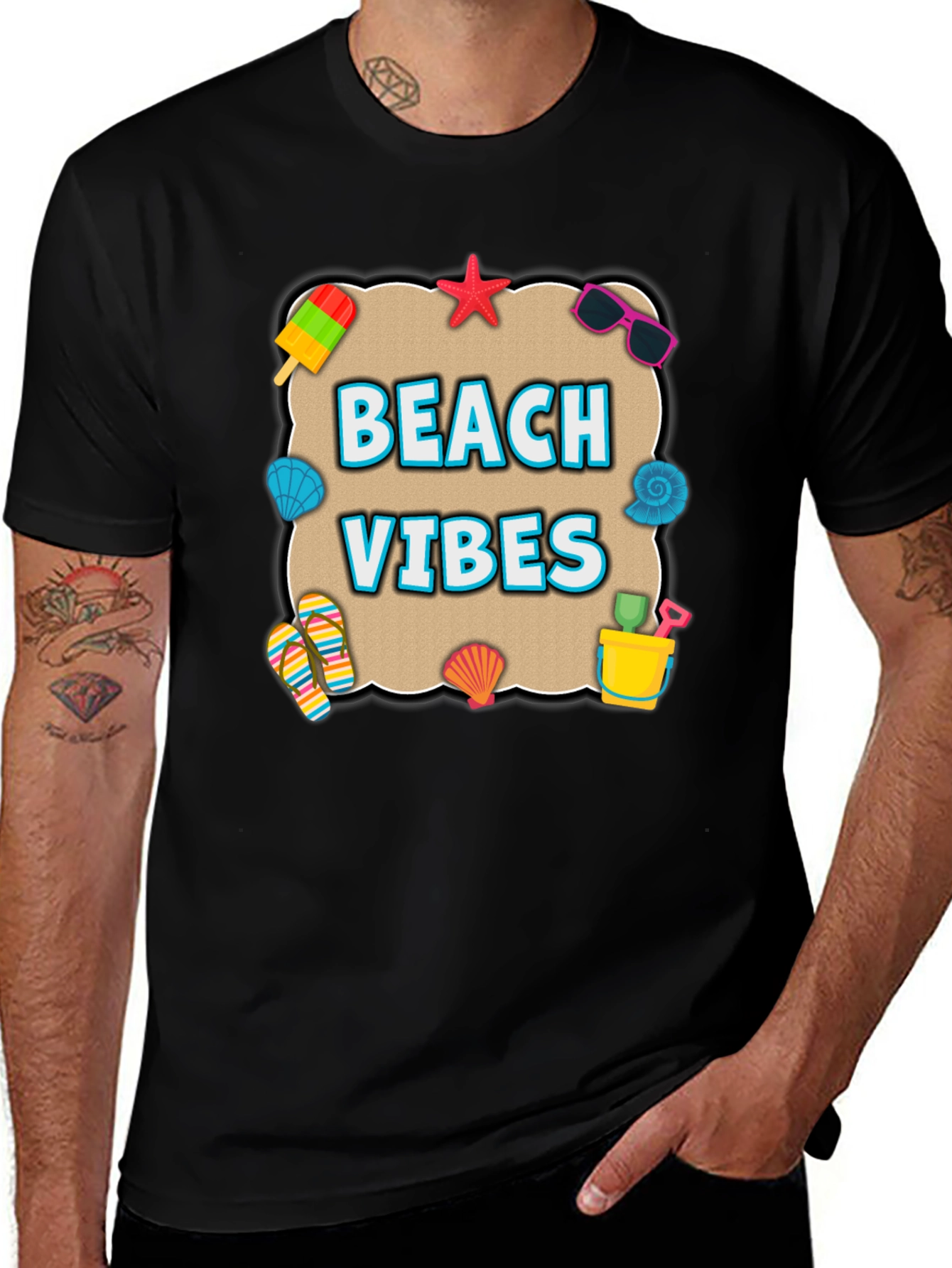 Variant 25 of Beach Vibes Graphic Tee - Summer Vacation Shirt