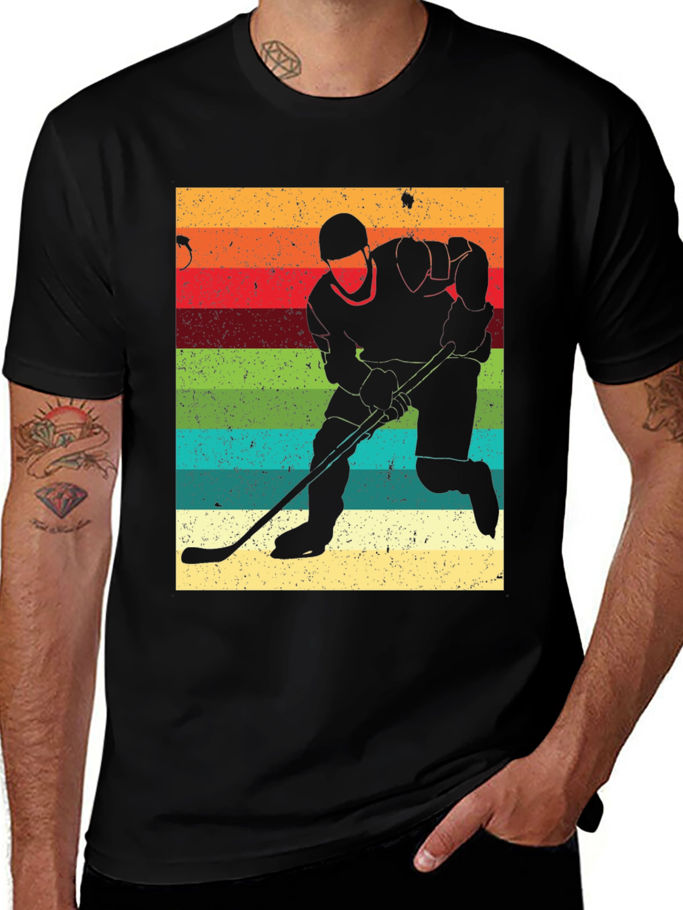 Variant 29 of Retro Hockey Player Silhouette T-Shirt
