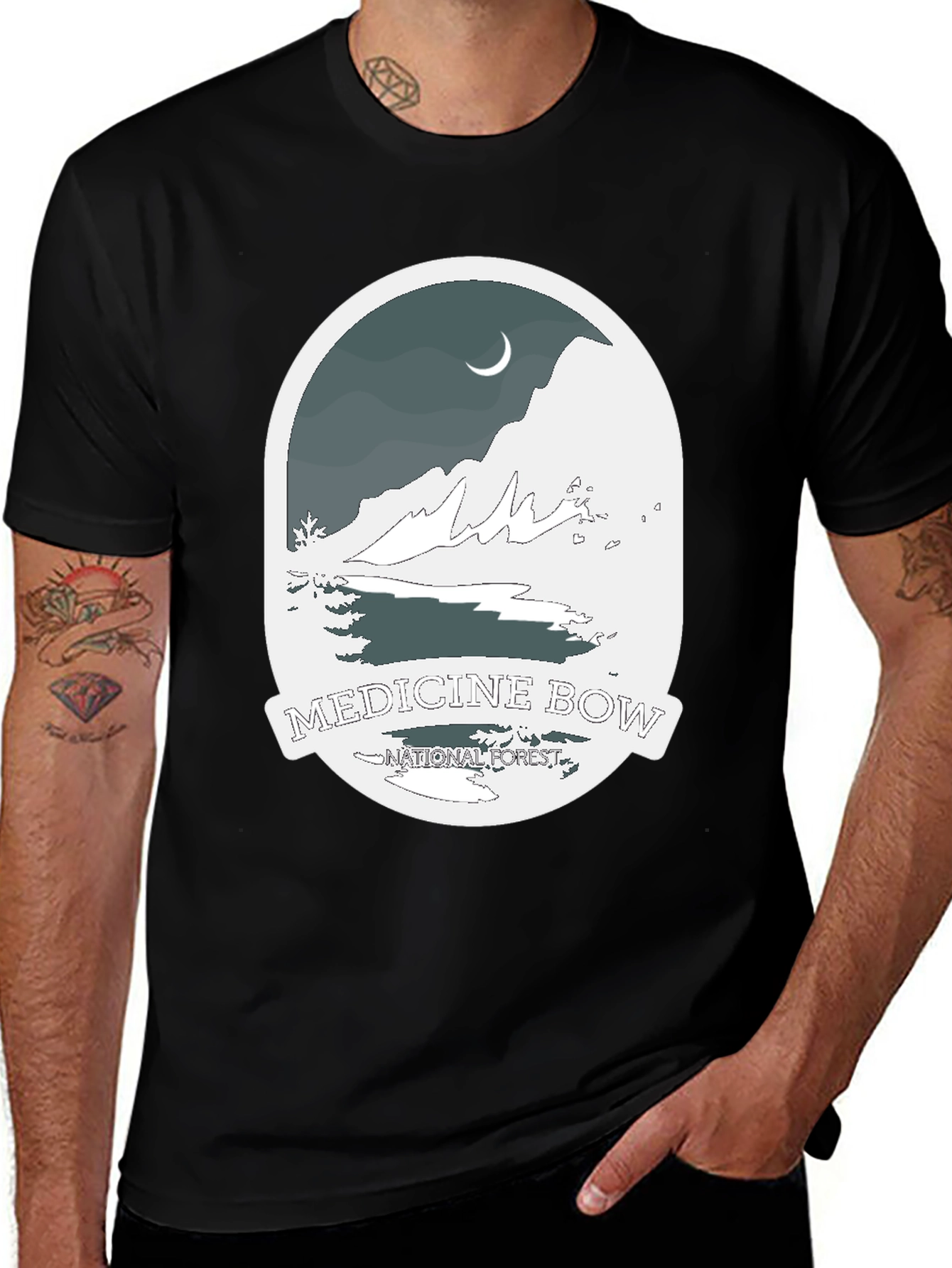 Variant 13 of Medicine Bow National Forest Black Graphic Tee