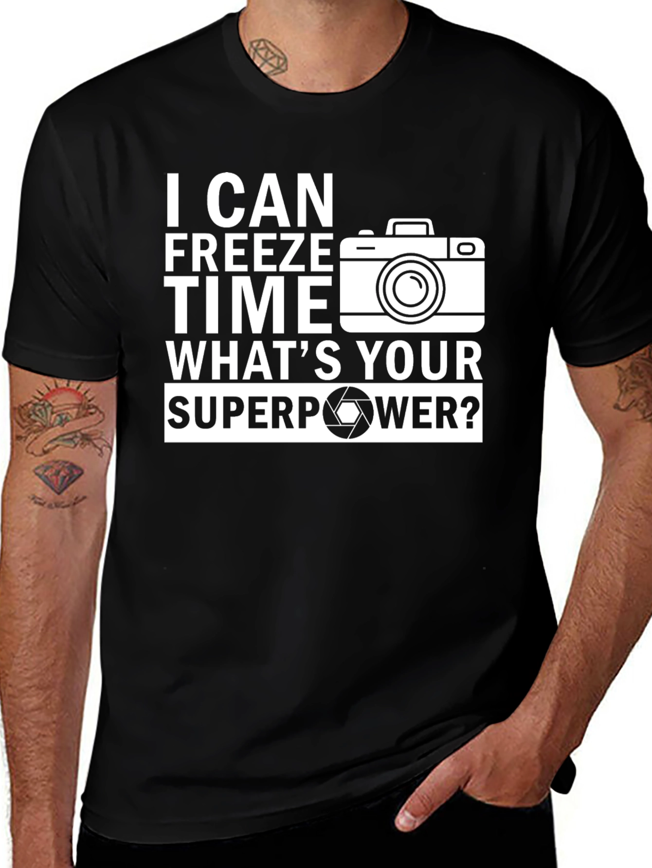 Variant 16 of I Can Freeze Time Camera T-Shirt Photography Tee