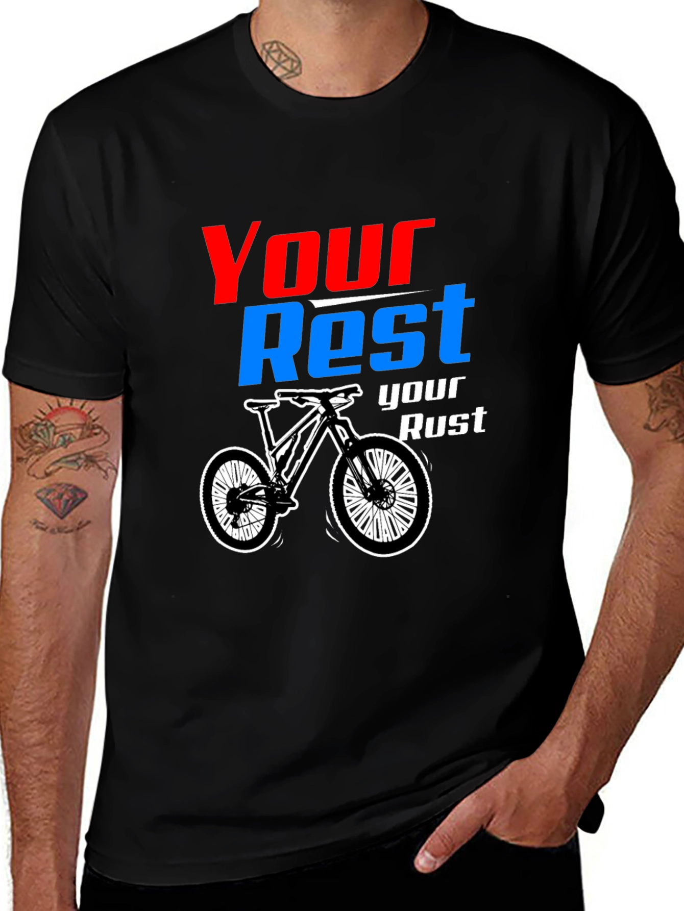 Variant 17 of Your Rest Your Rust Mountain Bike Graphic Tee
