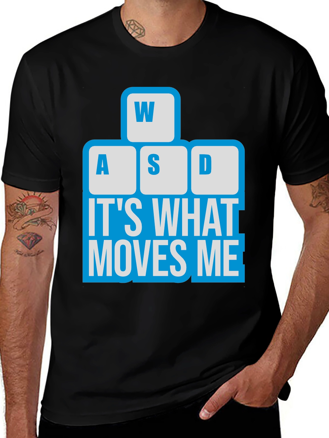 Variant 20 of Gamer T-Shirt - WASD Keyboard Moves Me