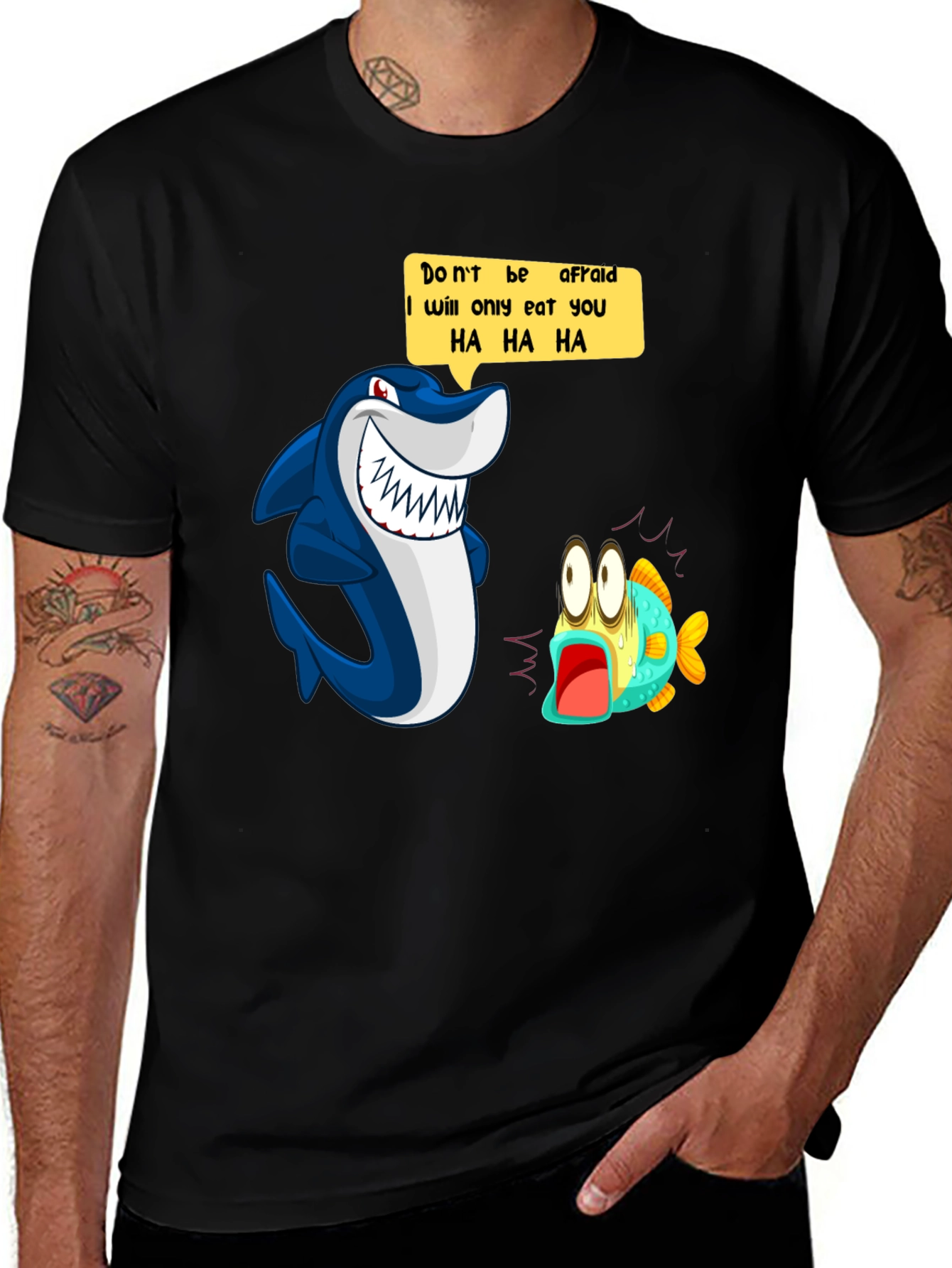 Variant 7 of Funny Shark Cartoon Graphic Print T-Shirt