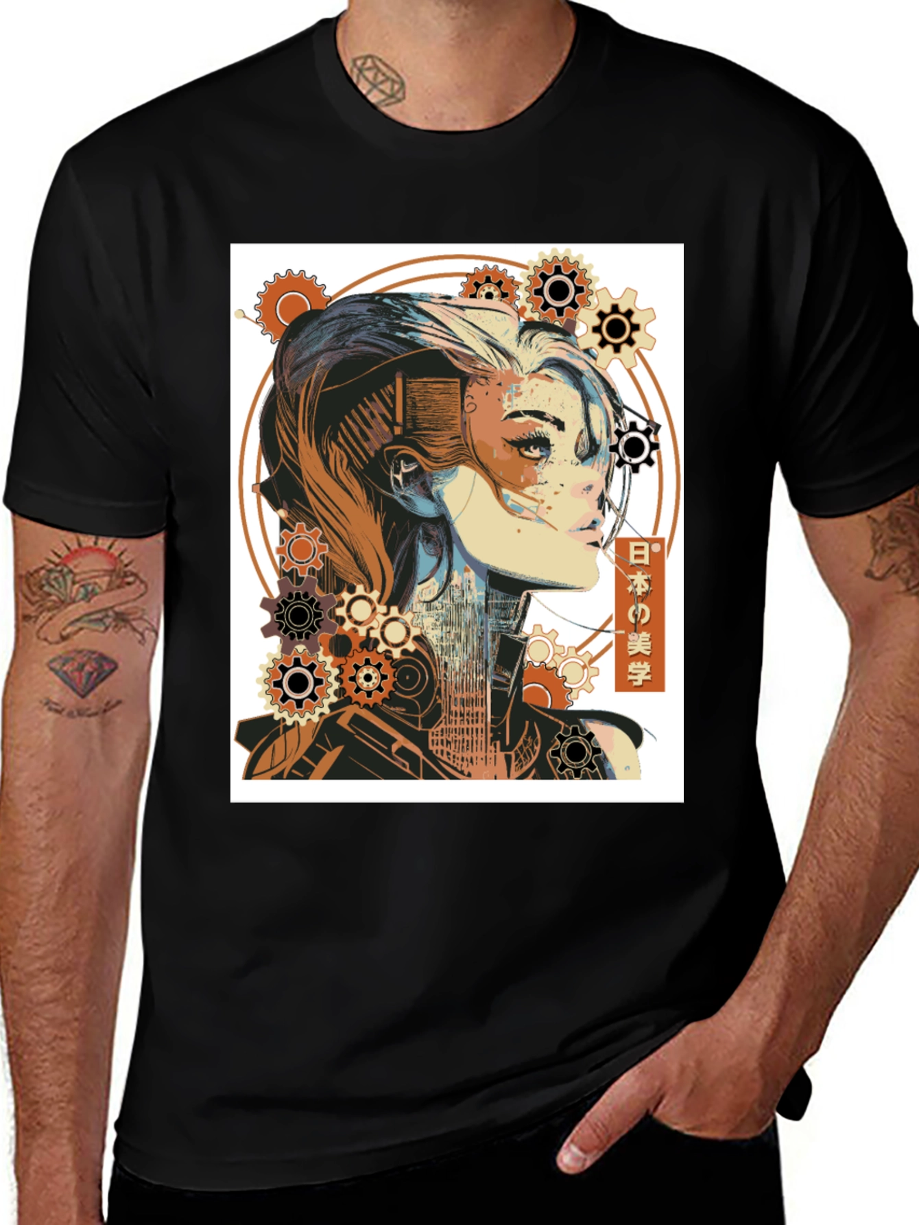 Variant 16 of Steampunk Beauty Graphic Tee - Unique Style
