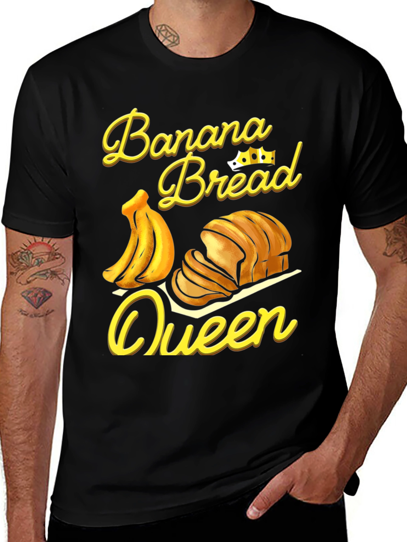 Variant 10 of Banana Bread Queen T-Shirt - Novelty Foodie Tee