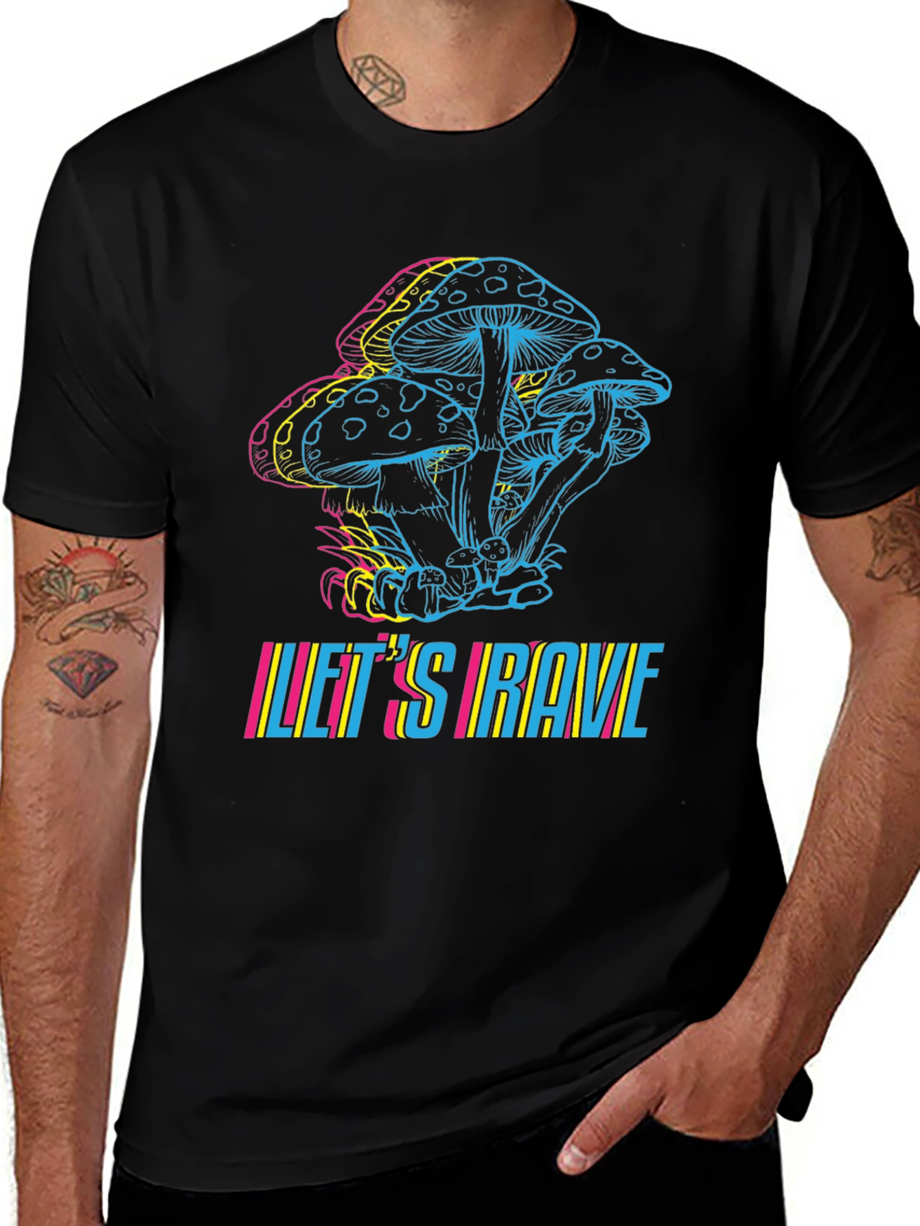 Variant 27 of Let's Rave Mushroom Graphic T-Shirt