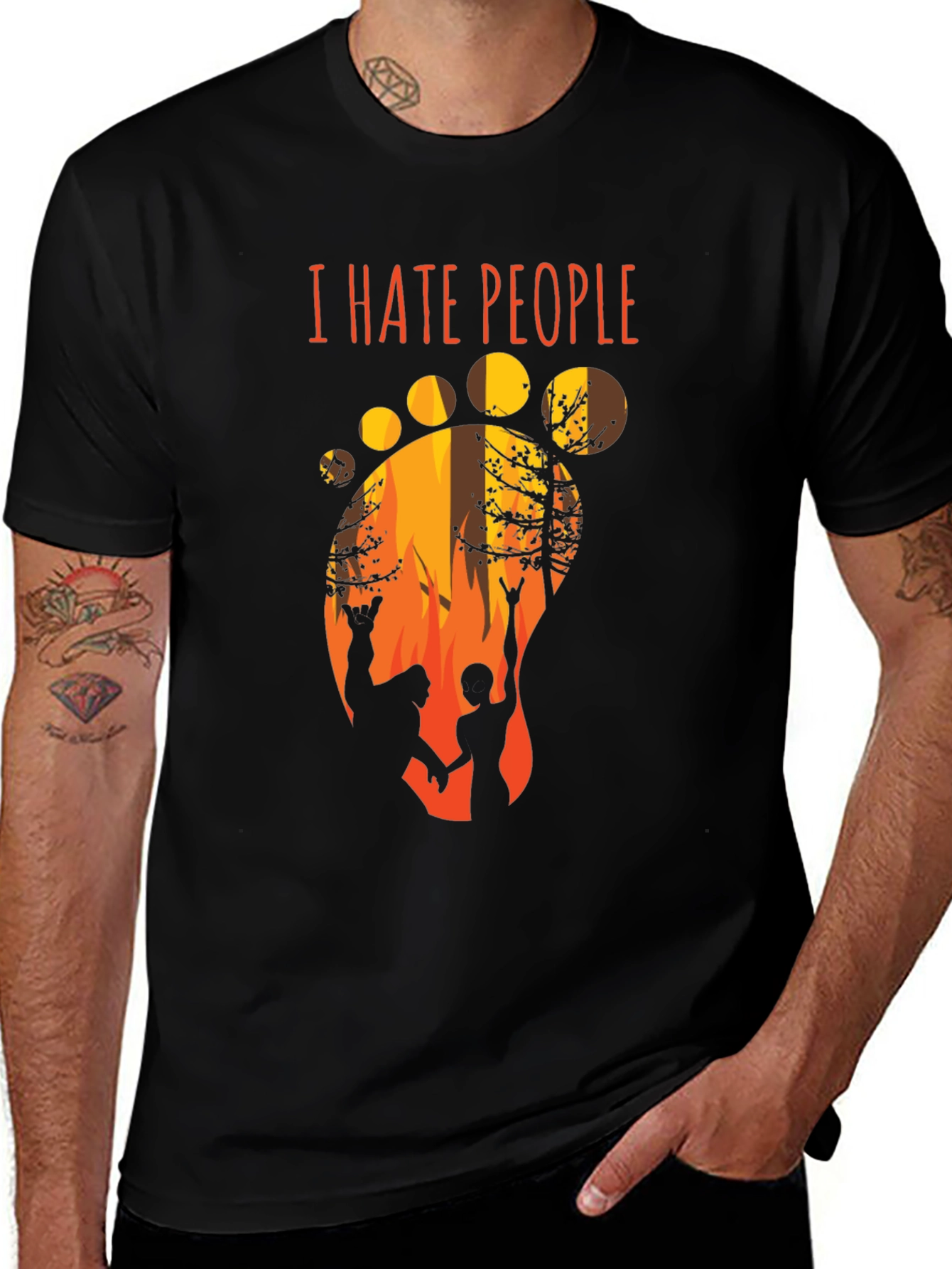 Variant 9 of I Hate People Bigfoot Graphic T-Shirt