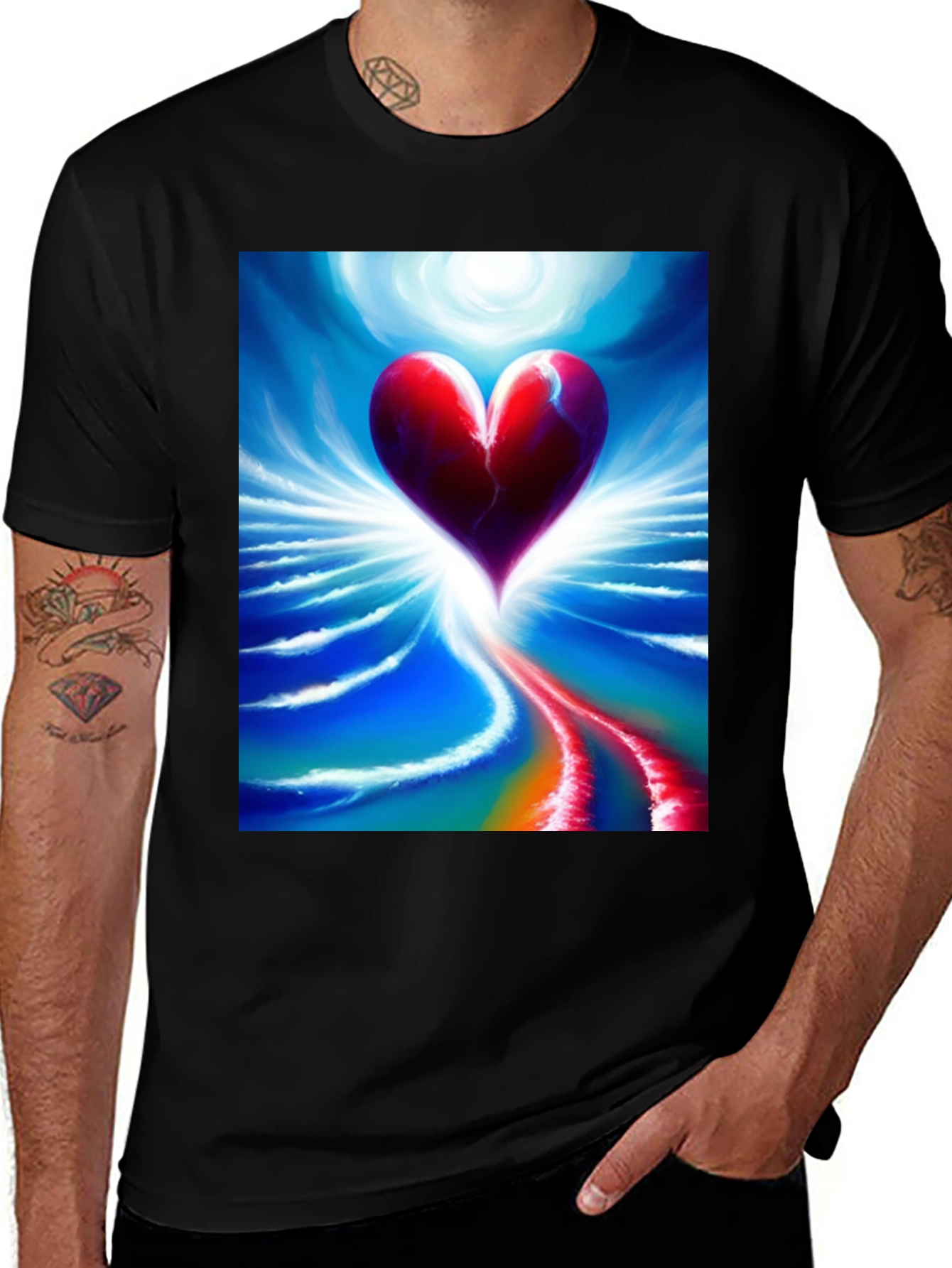 Variant 7 of Heart Art Graphic Tee - Expressive Design