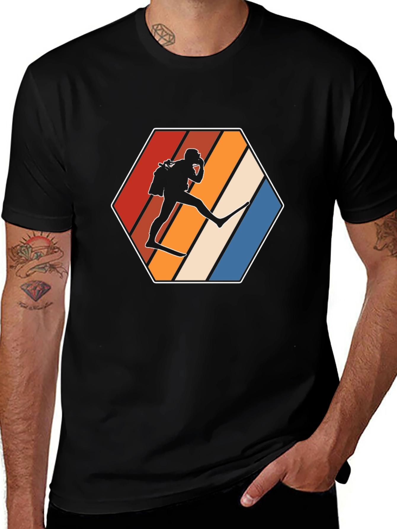 Variant 16 of Retro Skier Silhouette T-Shirt