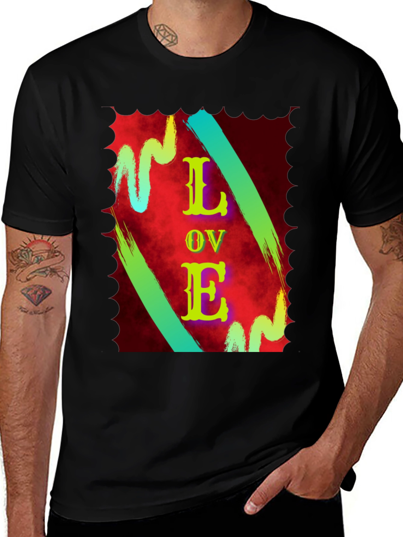Variant 28 of Love Graphic Black T-Shirt