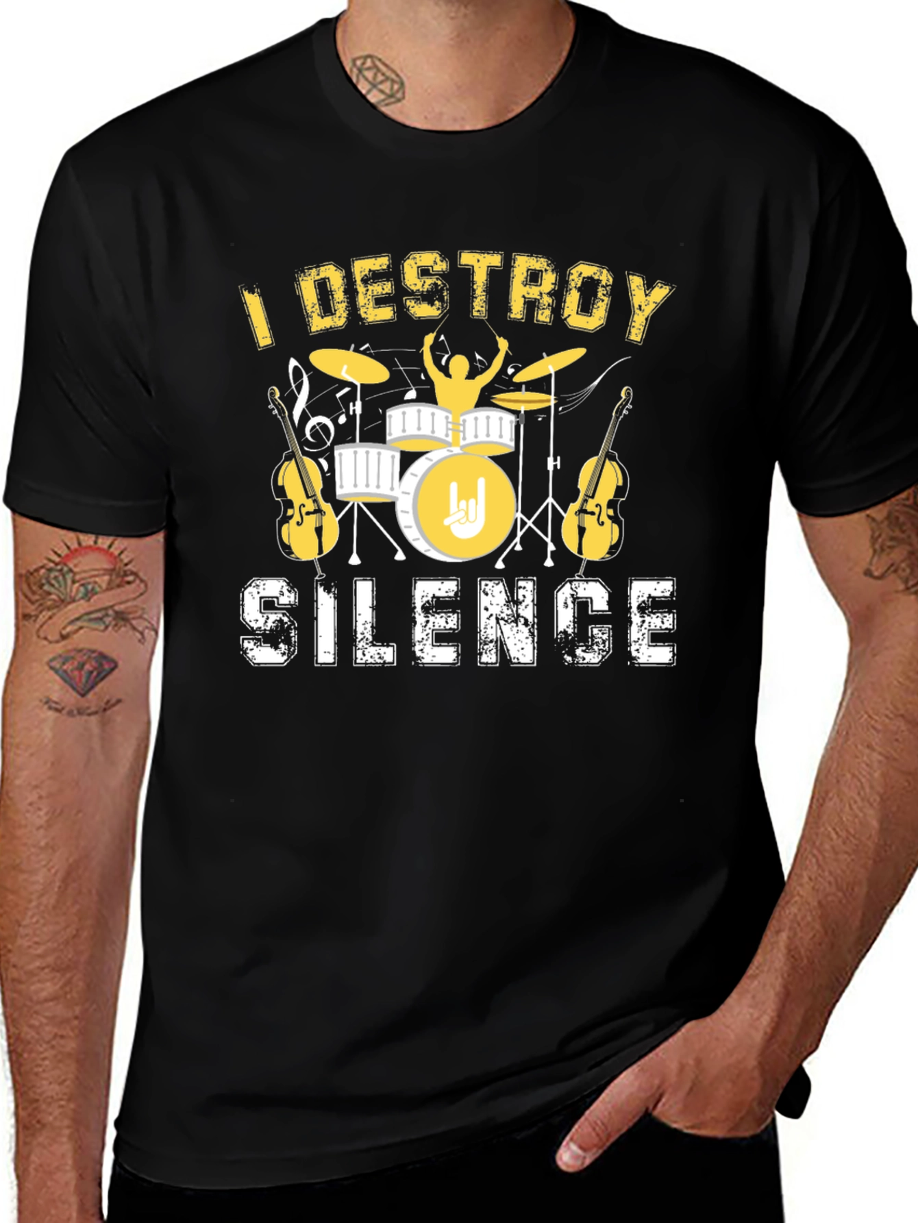 Variant 24 of I Destroy Silence T-Shirt - Music Lover Tee