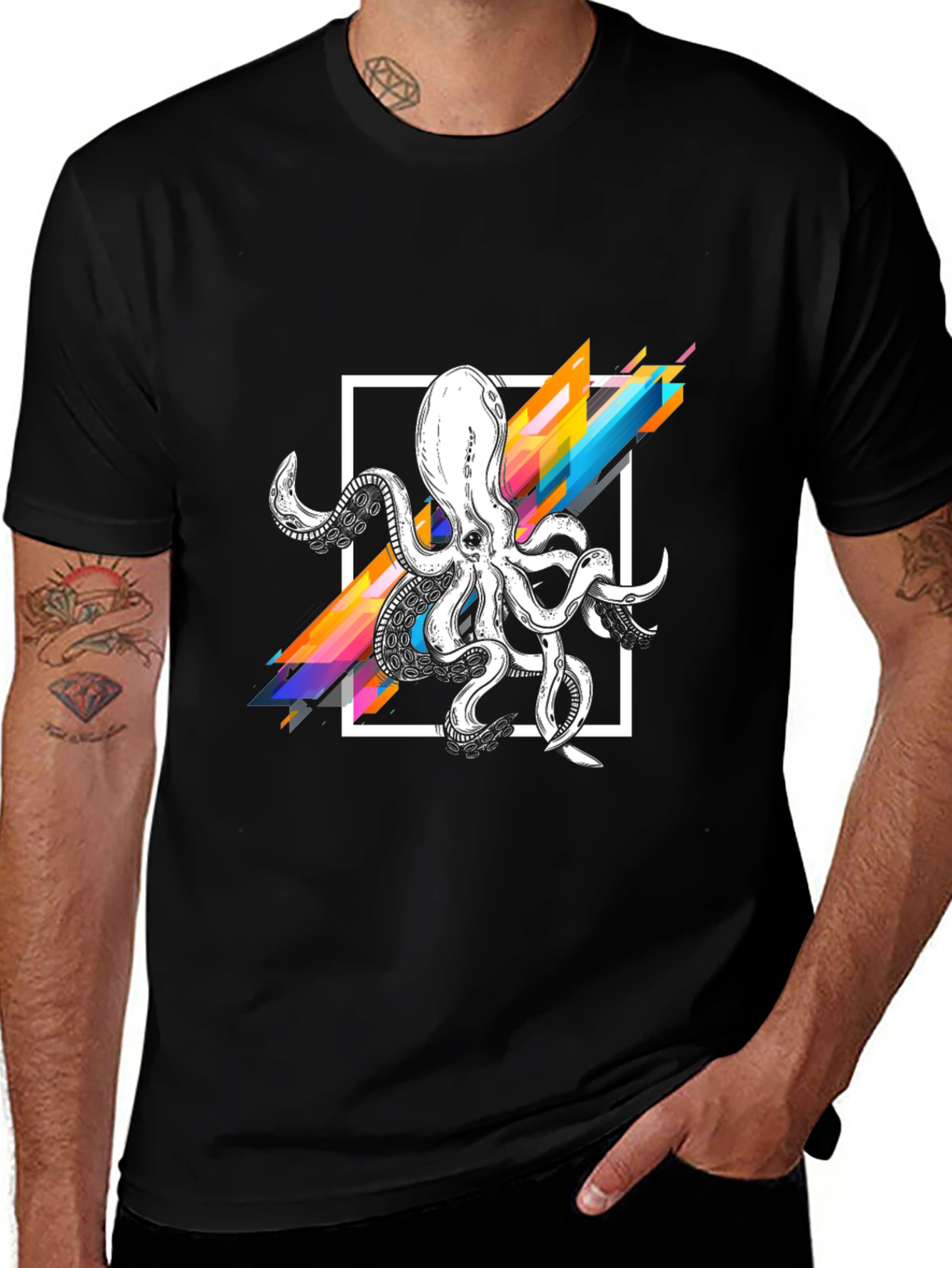Variant 12 of Geometric Octopus Graphic T-Shirt