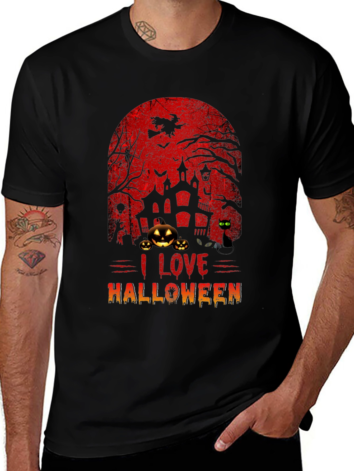 I Love Halloween T-Shirt, Spooky Design
