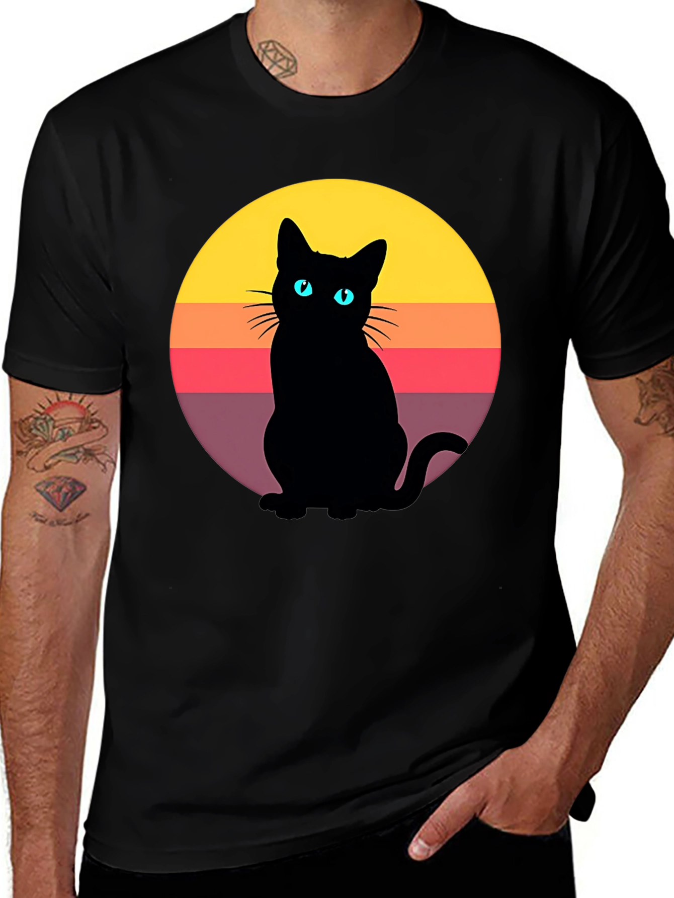 Variant 26 of Retro Cat Silhouette Tee