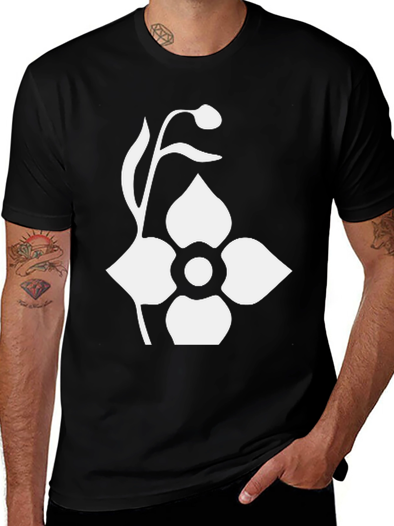 Variant 6 of Minimalist Flower Graphic T-Shirt