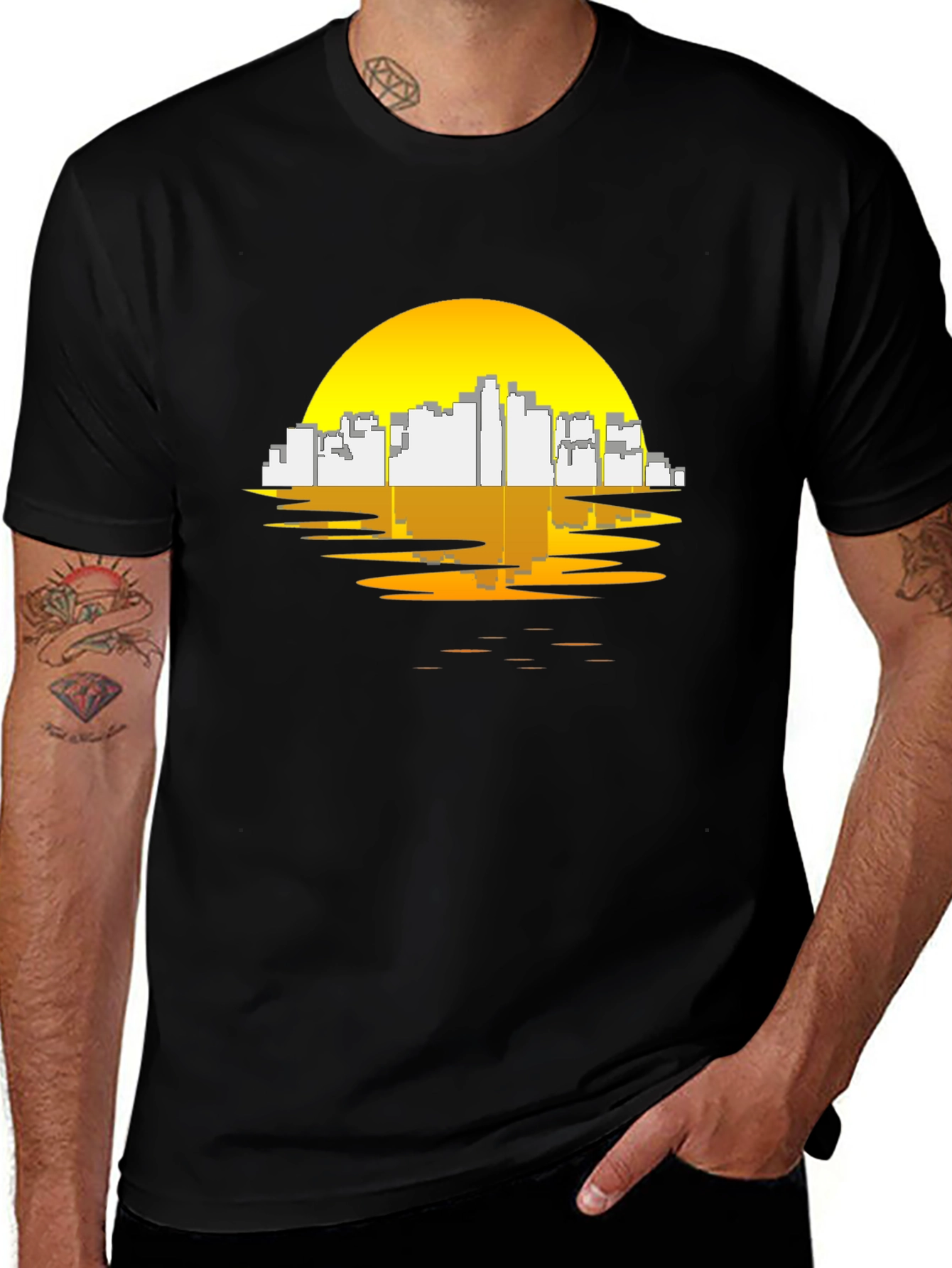 Variant 9 of Sunset City Graphic Tee - Black
