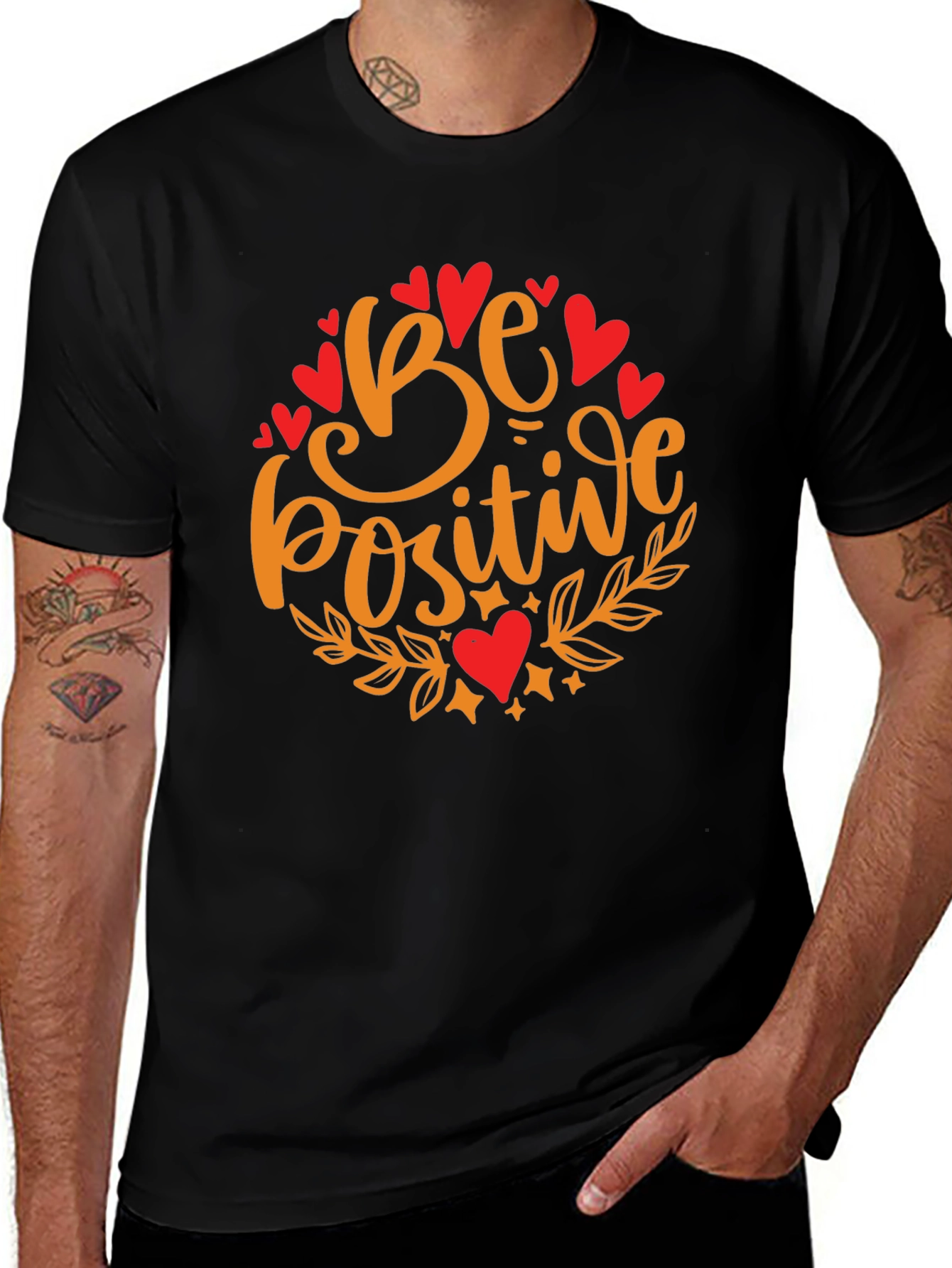 Variant 19 of Be Positive Graphic T-Shirt - Black