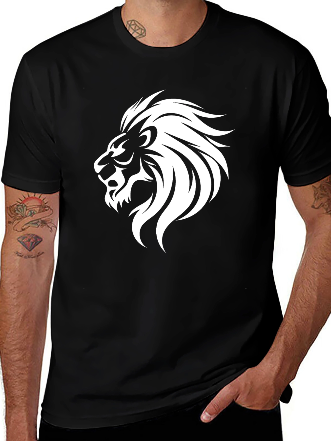 Variant 11 of Black Lion Graphic T-Shirt - Bold Style