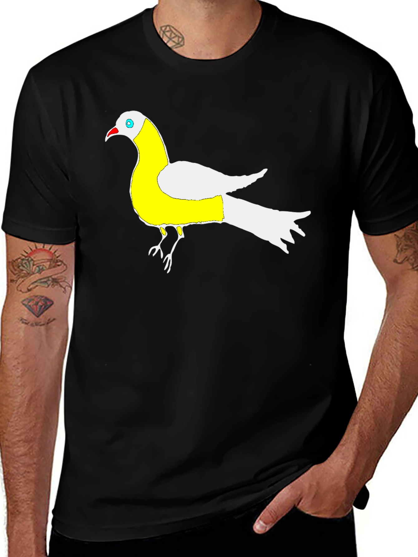Variant 22 of Unique Bird Graphic Black T-Shirt