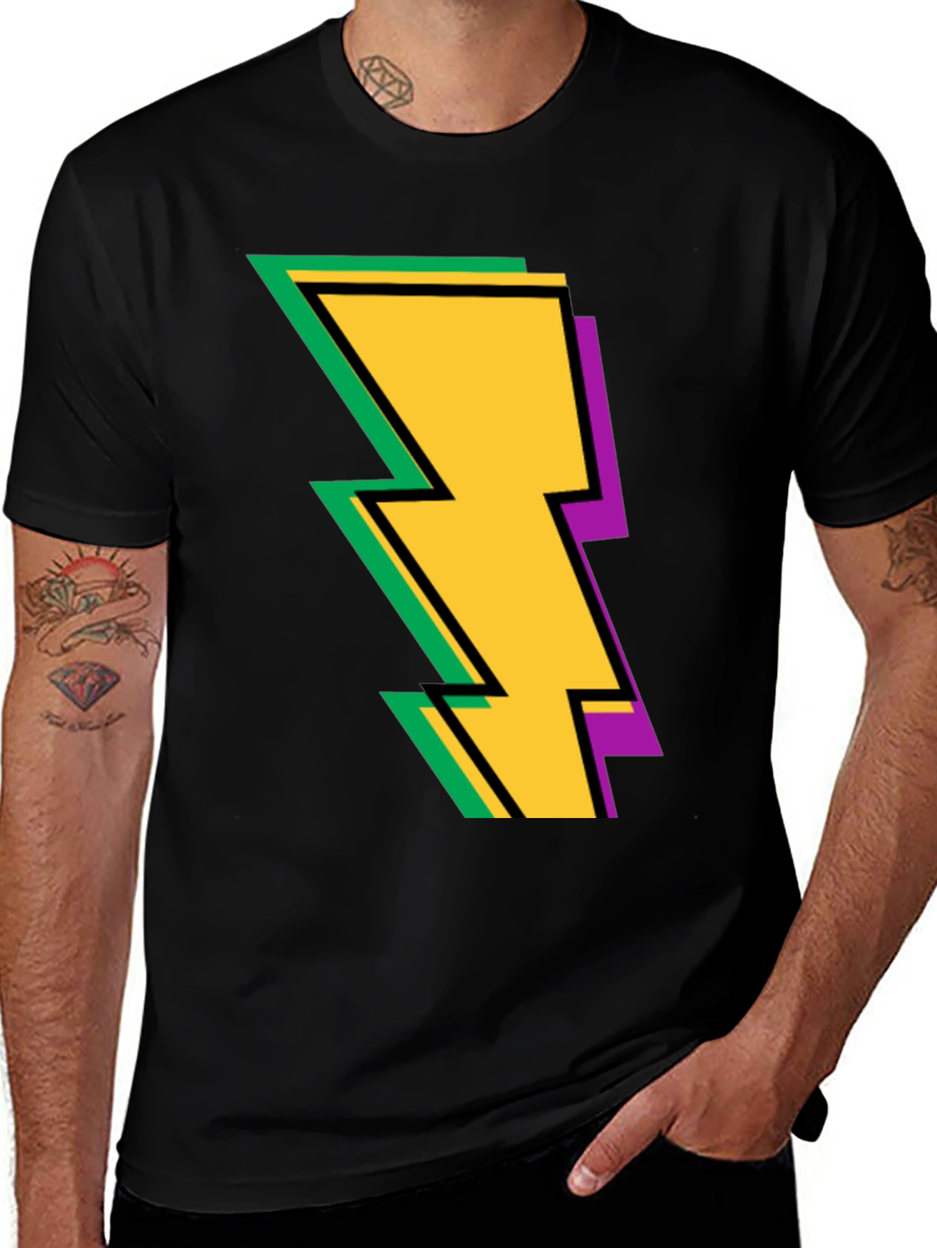 Variant 21 of Lightning Bolt Graphic Tee - Bold and Stylish