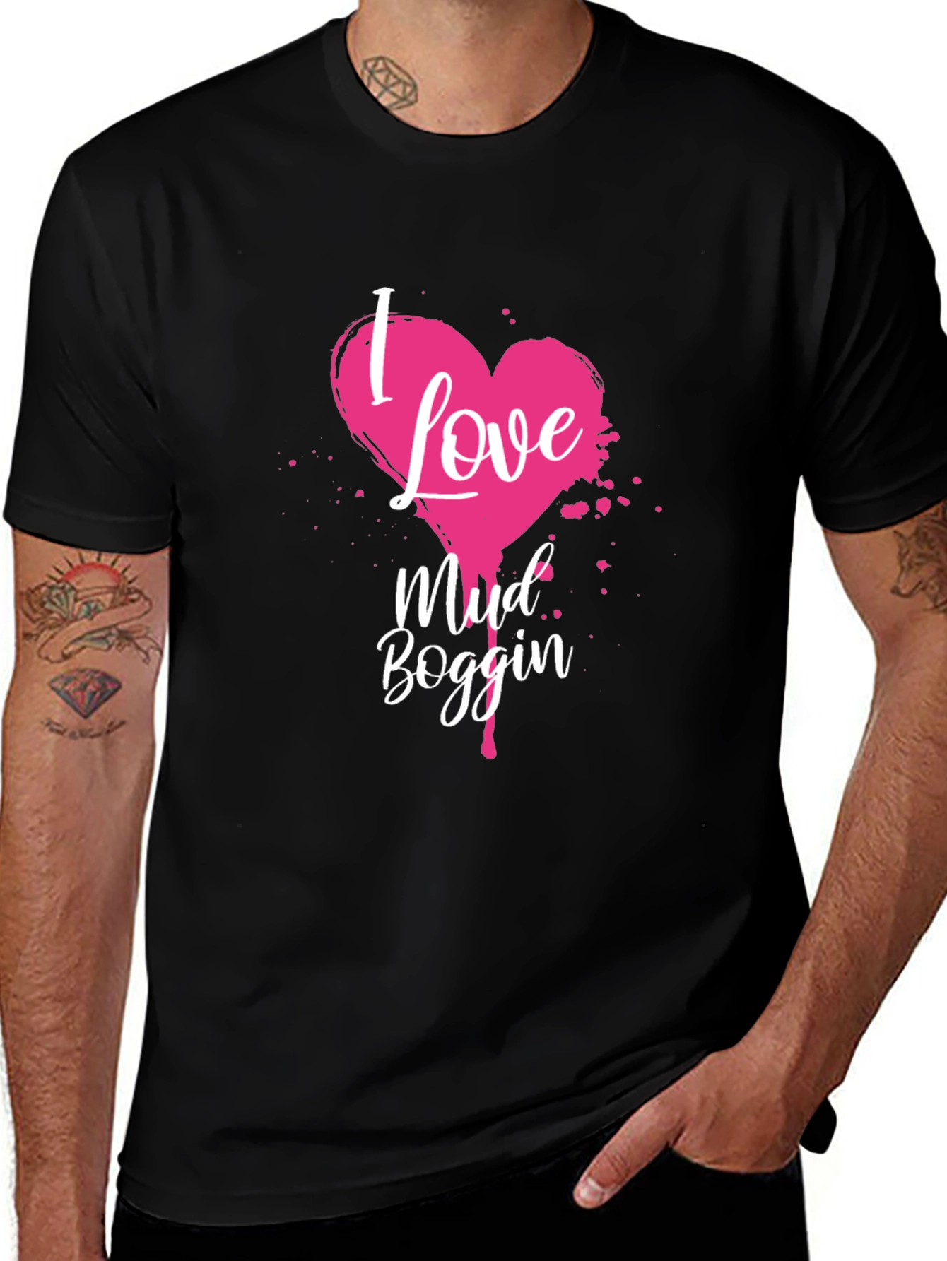 Variant 23 of I Love Mud Boggin' Black T-Shirt