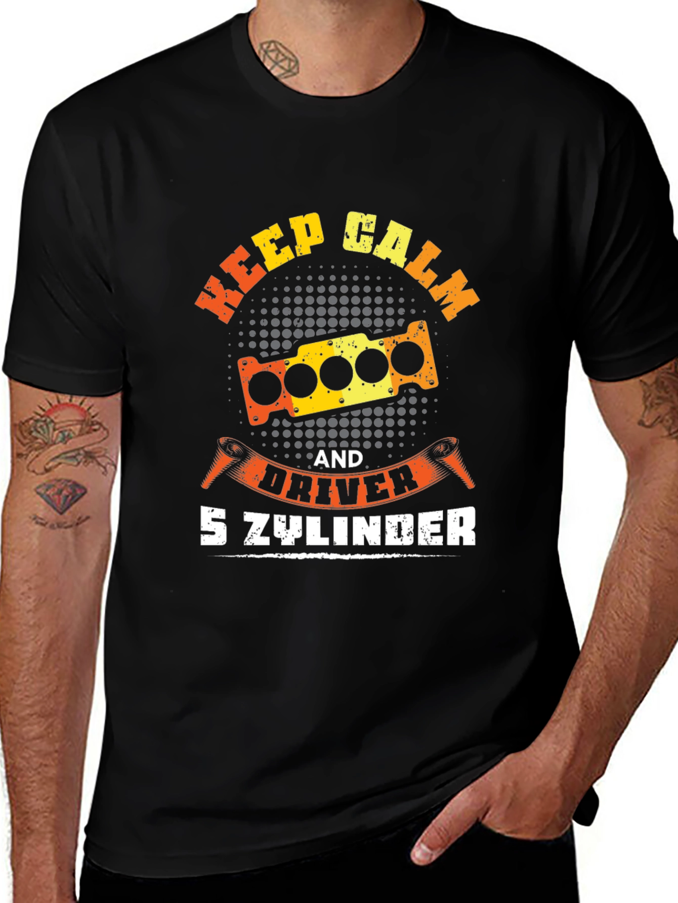 Variant 11 of Keep Calm 5 Cylinder Driver Graphic Tee