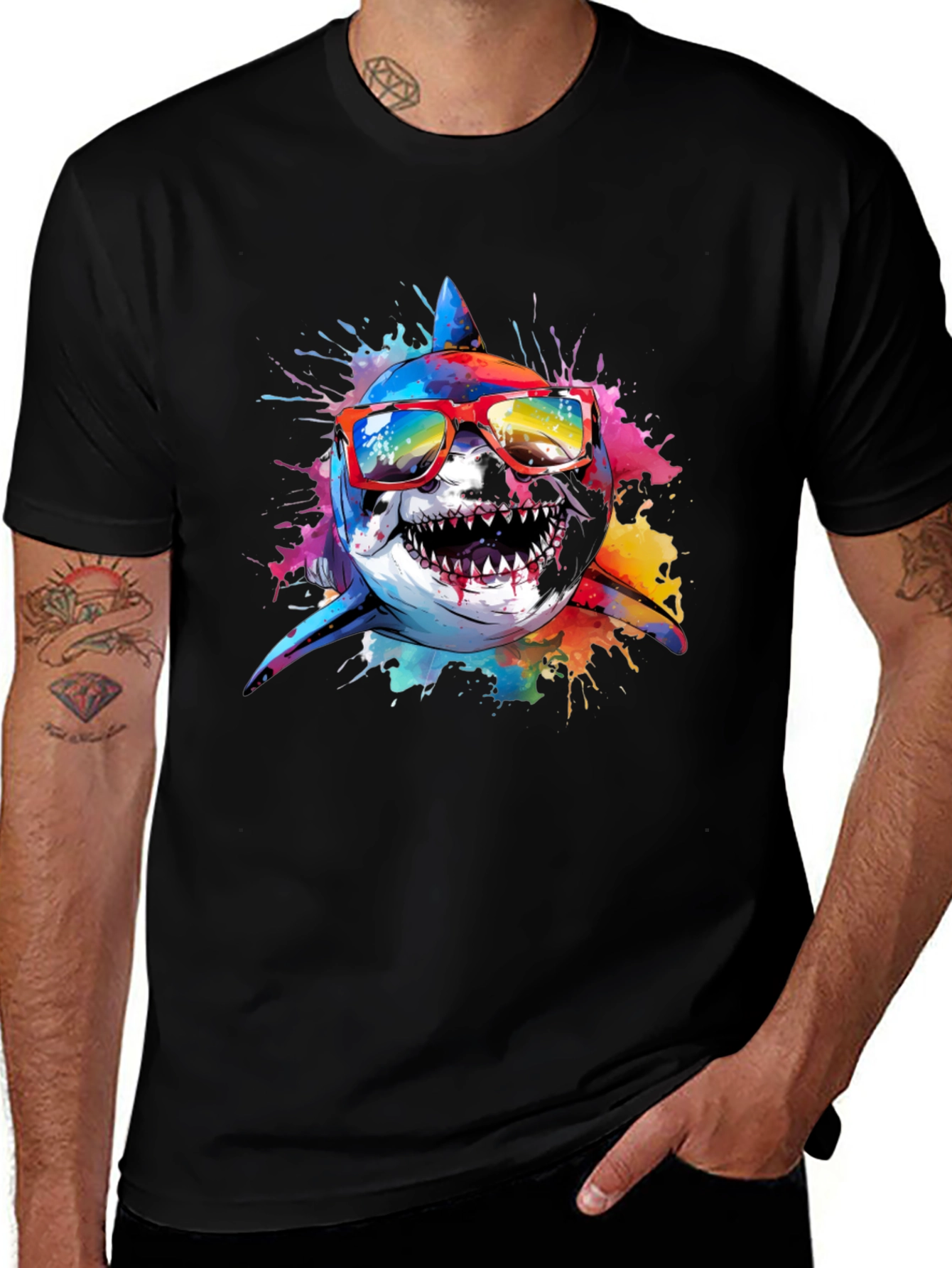 Variant 25 of Cool Shark Graphic T-Shirt - Colorful Design