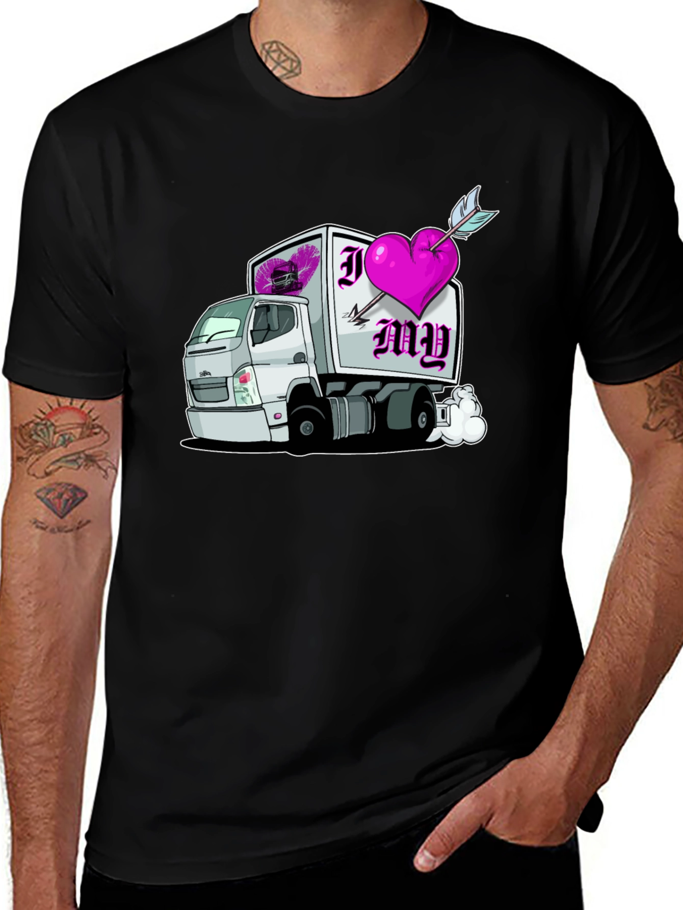 Variant 16 of I Heart My Trucker T-Shirt - Black, Valentine's Day