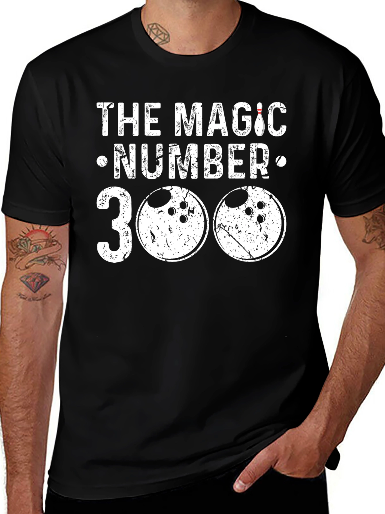 Variant 9 of The Magic Number 300 Bowling T-Shirt