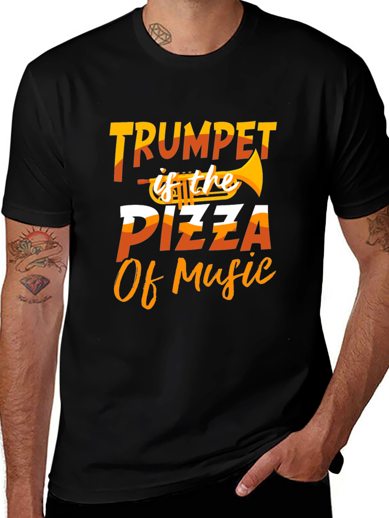 Variant 18 of Trumpet Pizza Music T-Shirt - Funny Musician Tee