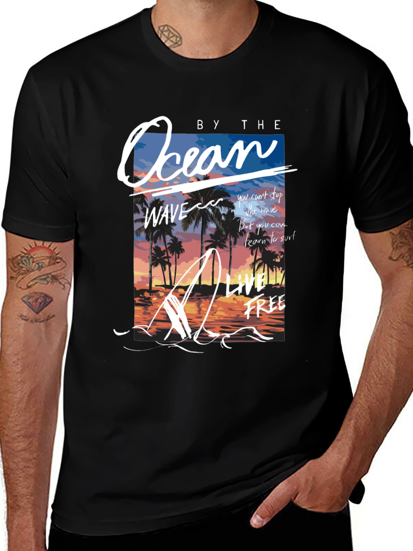 Variant 11 of Ocean Wave Graphic Print T-Shirt
