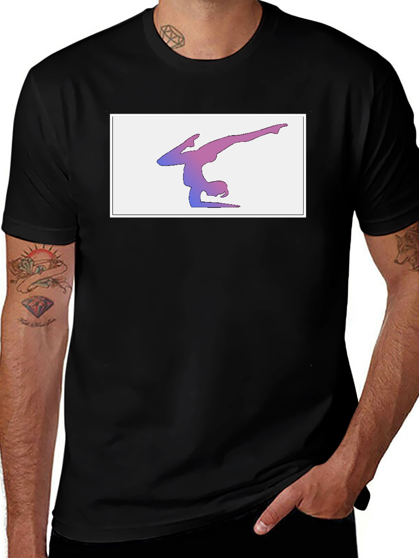 Variant 24 of Gymnast Pose Graphic Tee - Unisex Black T-Shirt
