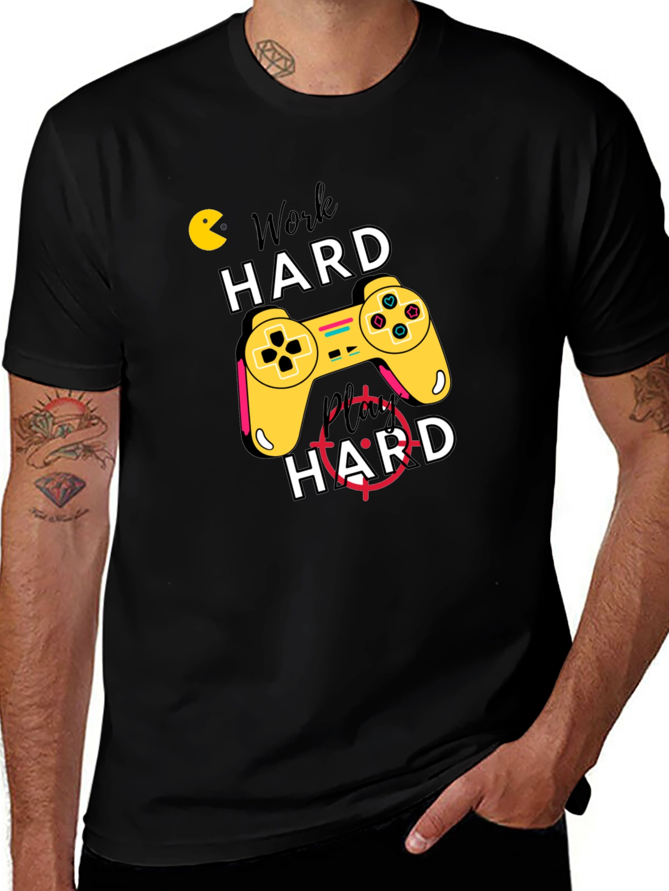 Variant 20 of Work Hard Play Hard Gamer T-Shirt