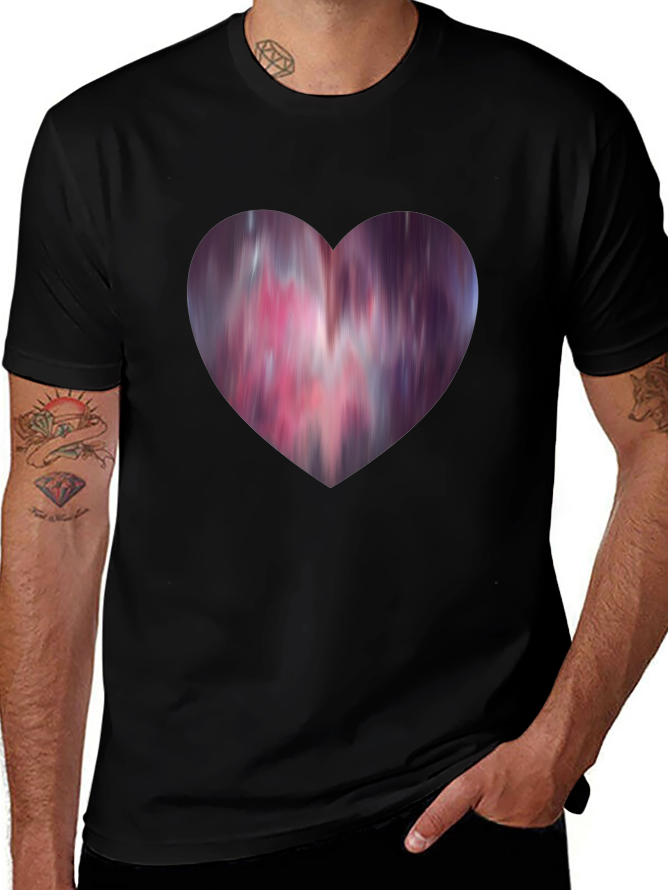 Variant 11 of Abstract Heart Graphic Black T-Shirt