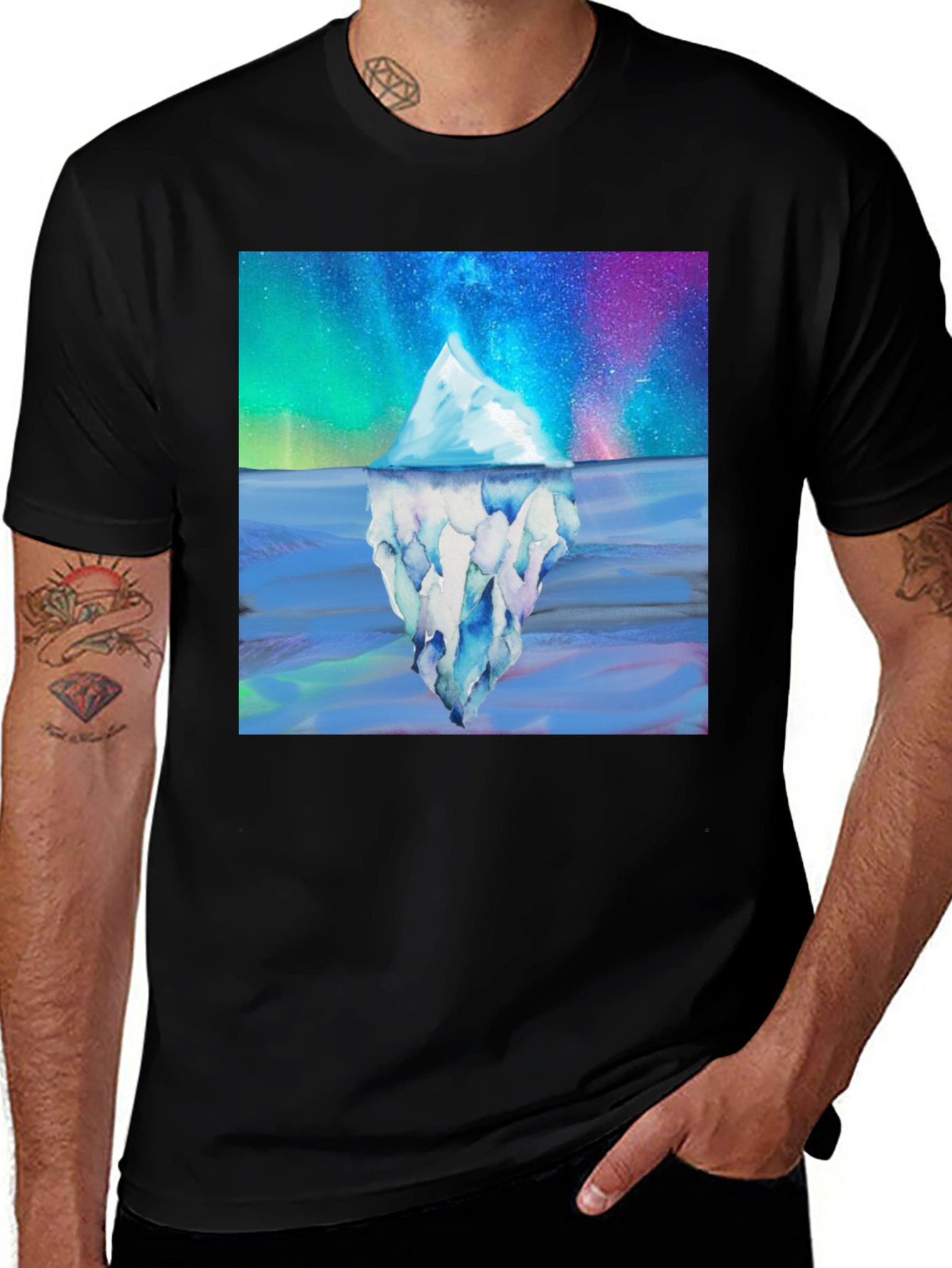 Variant 2 of Iceberg Galaxy T-Shirt - Black Cotton Blend