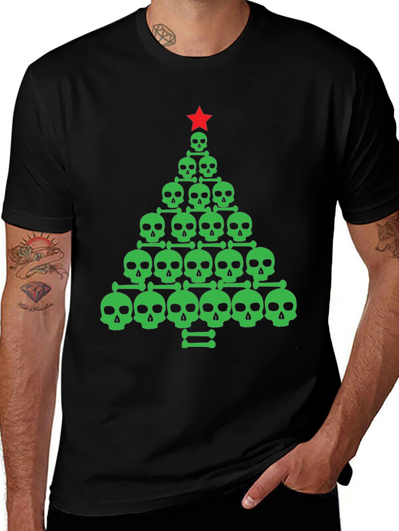 Variant 15 of Skull Christmas Tree Graphic T-Shirt