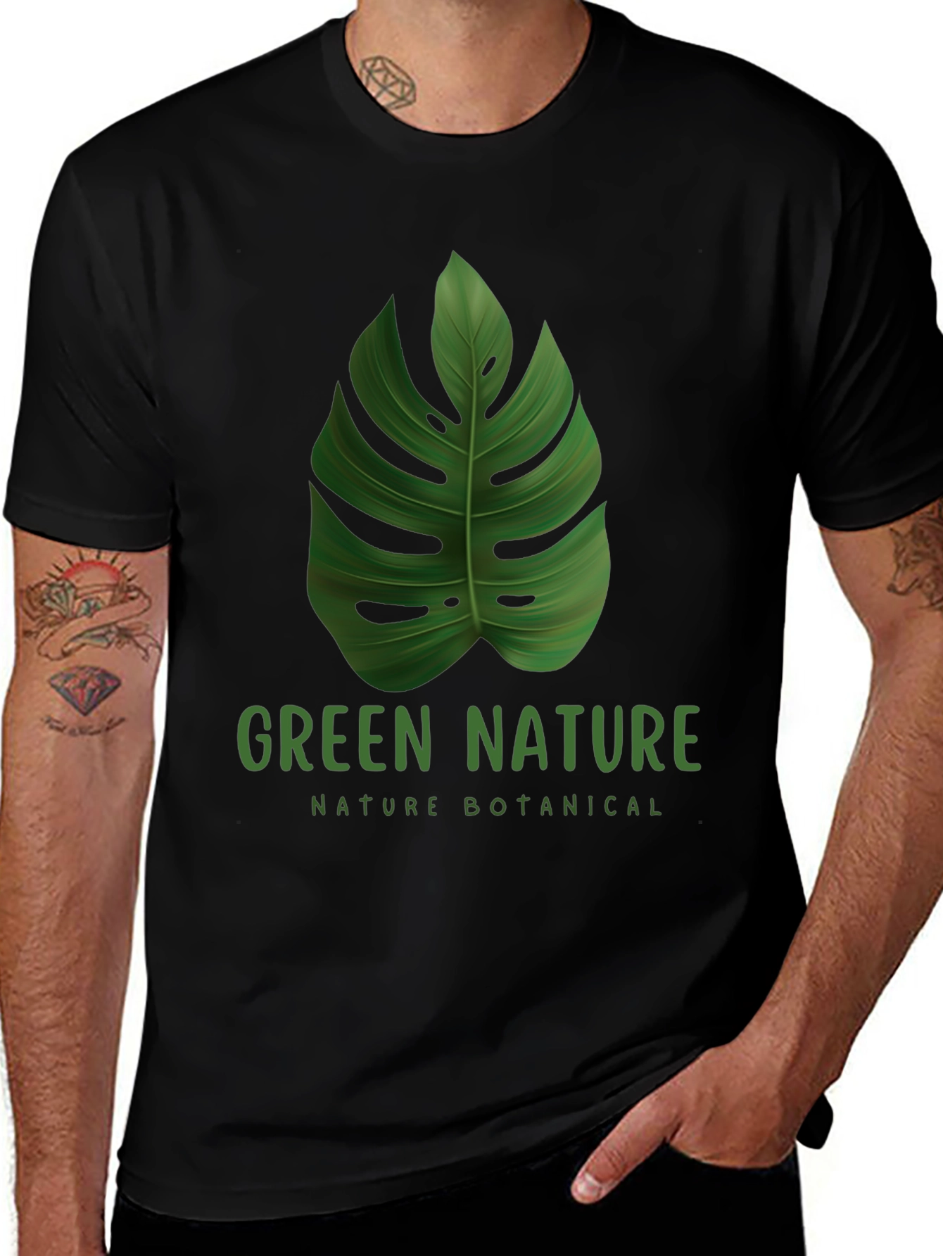 Variant 5 of Green Nature Botanical Leaf T-Shirt