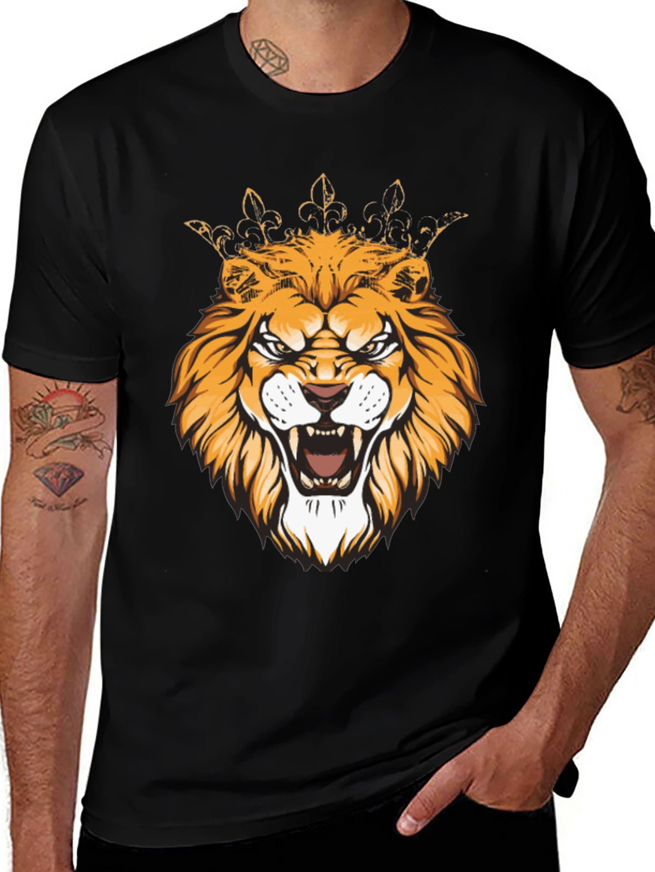 Variant 15 of Lion King Graphic Tee - Black Cotton T-Shirt