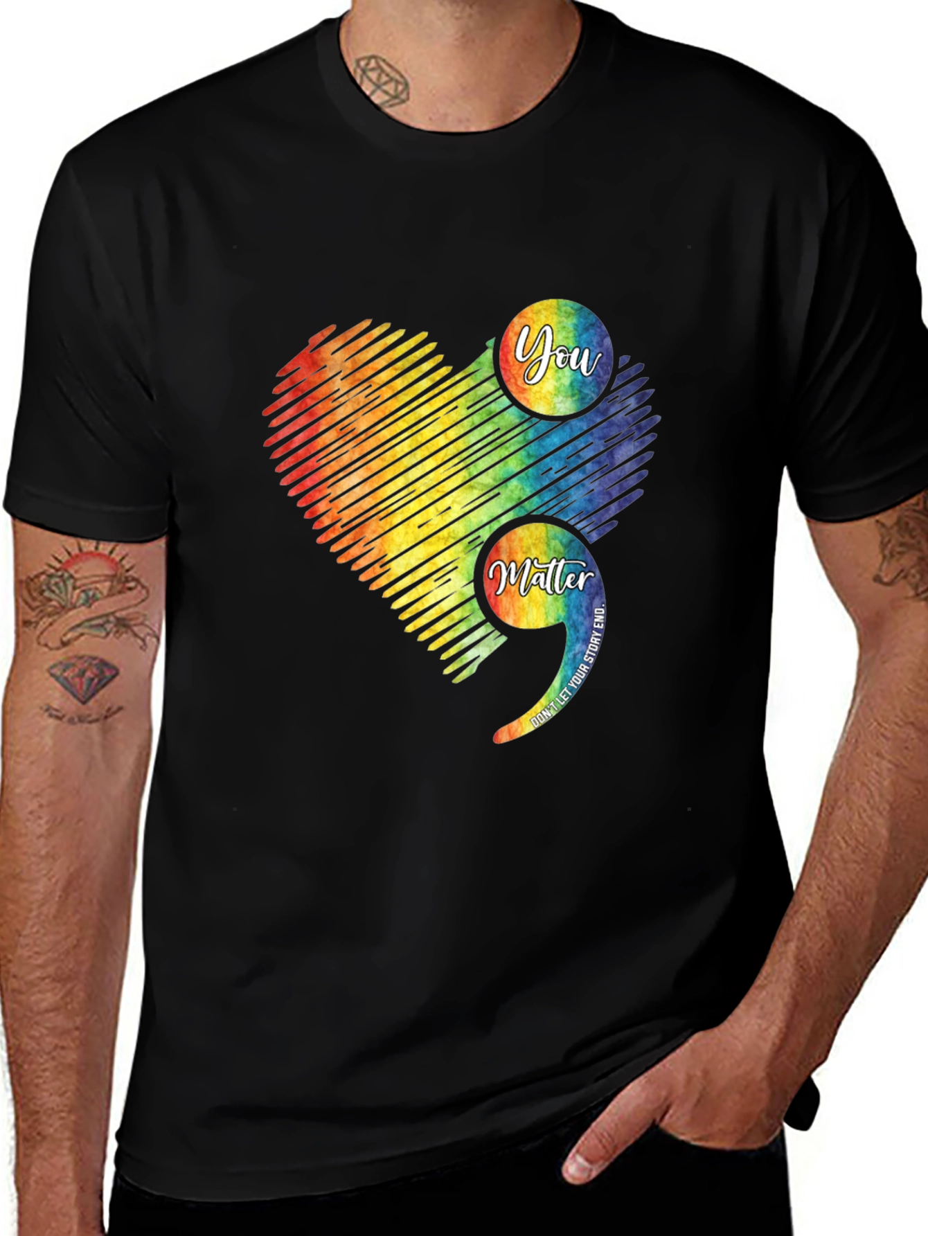 Variant 26 of You Matter Semicolon Heart Graphic Tee