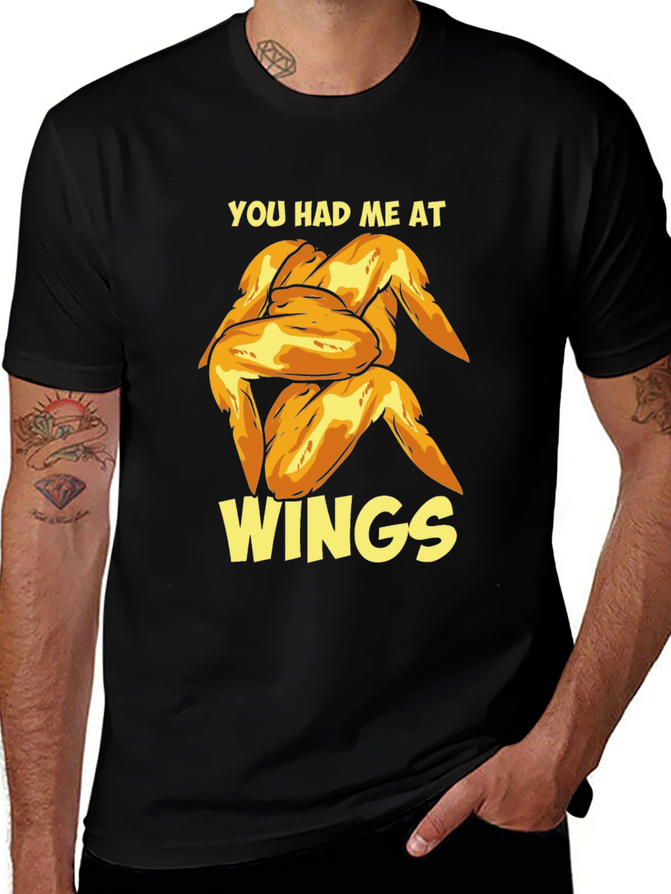Variant 15 of You Had Me At Wings - Novelty Graphic T-Shirt