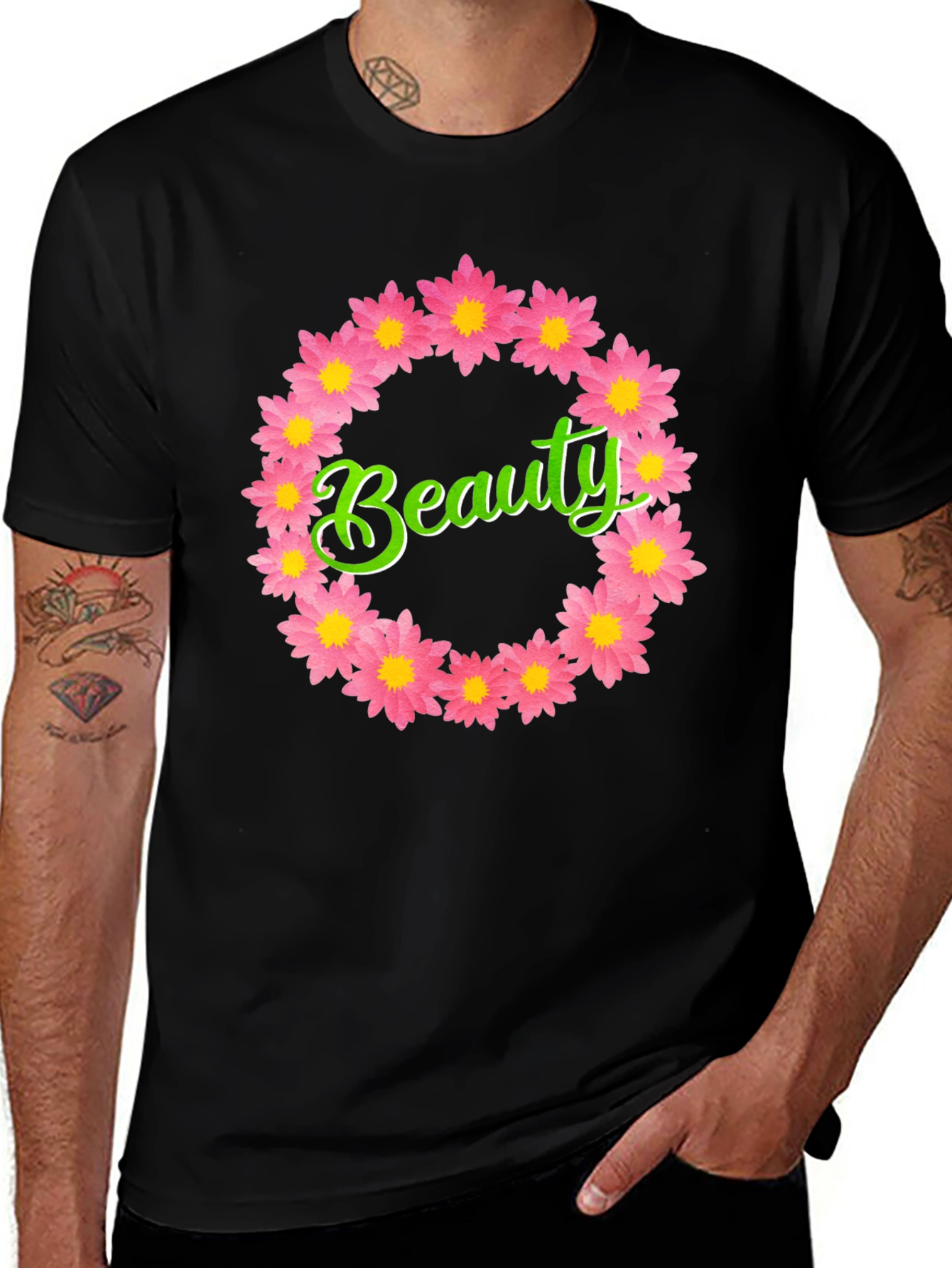 Variant 5 of Beauty Floral Wreath T-Shirt