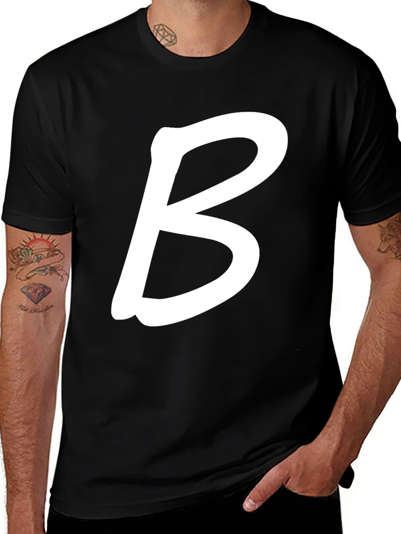 Initial B T-Shirt - Stylish Monogram Tee