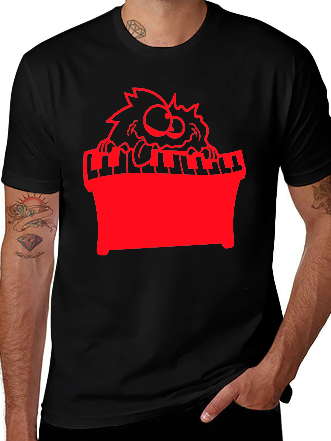Variant 14 of Funny Monster Playing Piano Graphic Tee