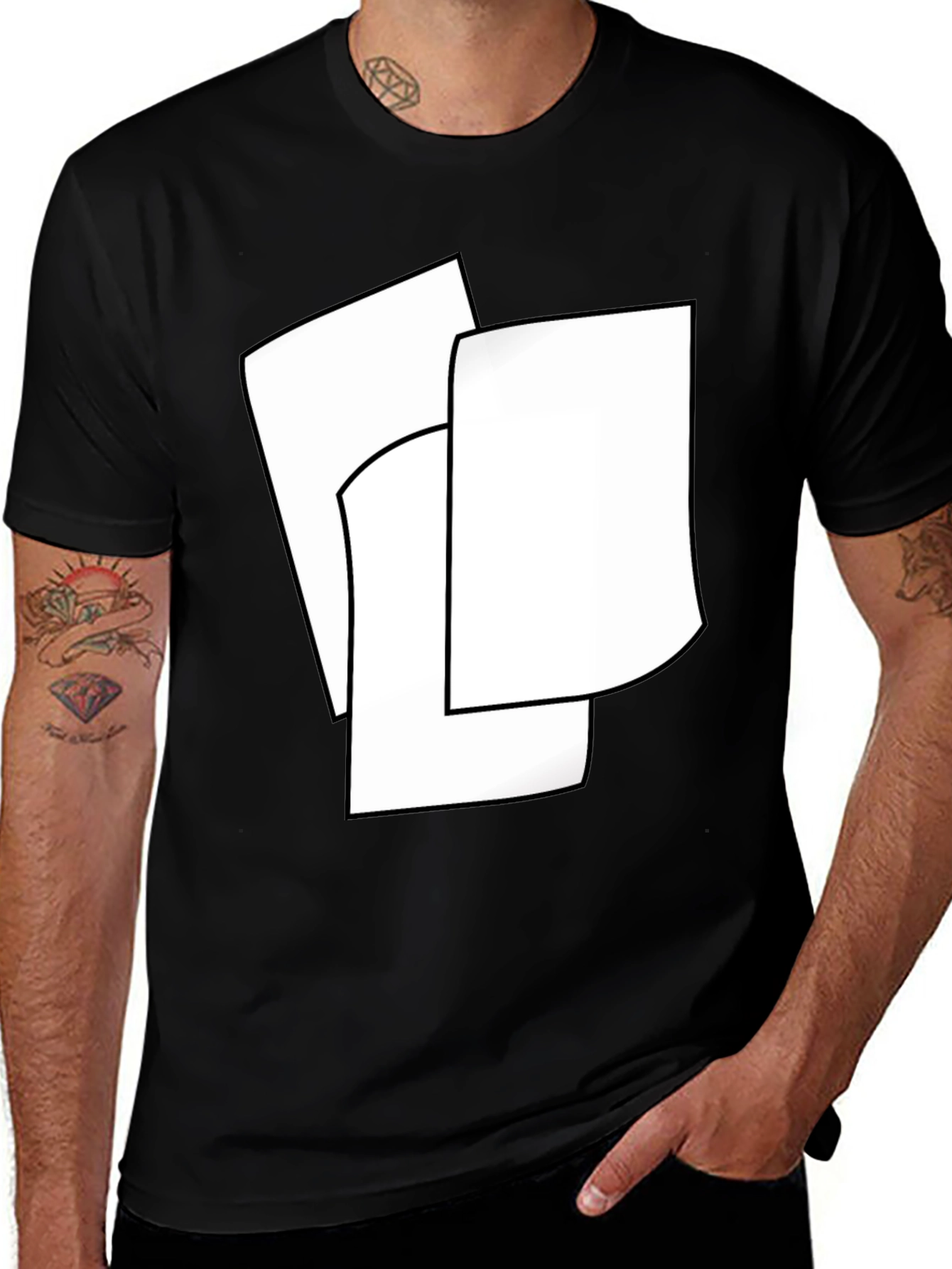 Variant 13 of Modern Abstract Black T-Shirt