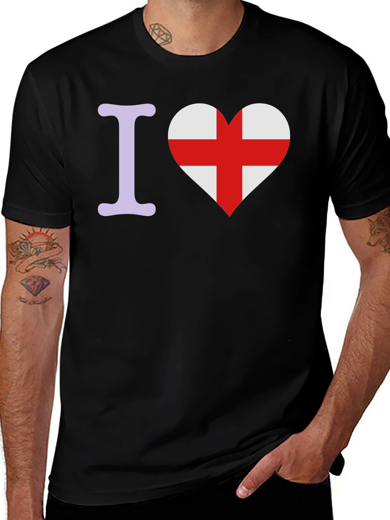I Heart England Graphic Tee - Black