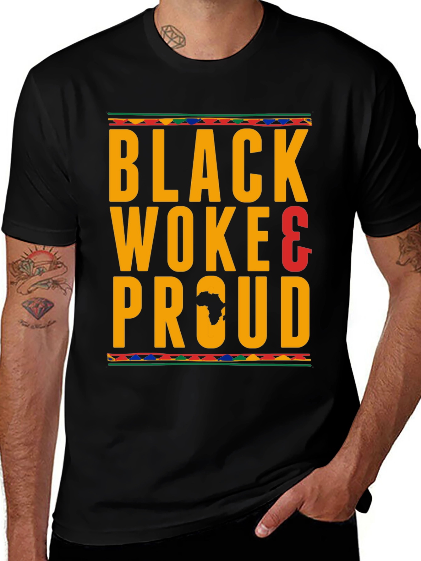 Variant 4 of Black Woke & Proud Graphic Tee