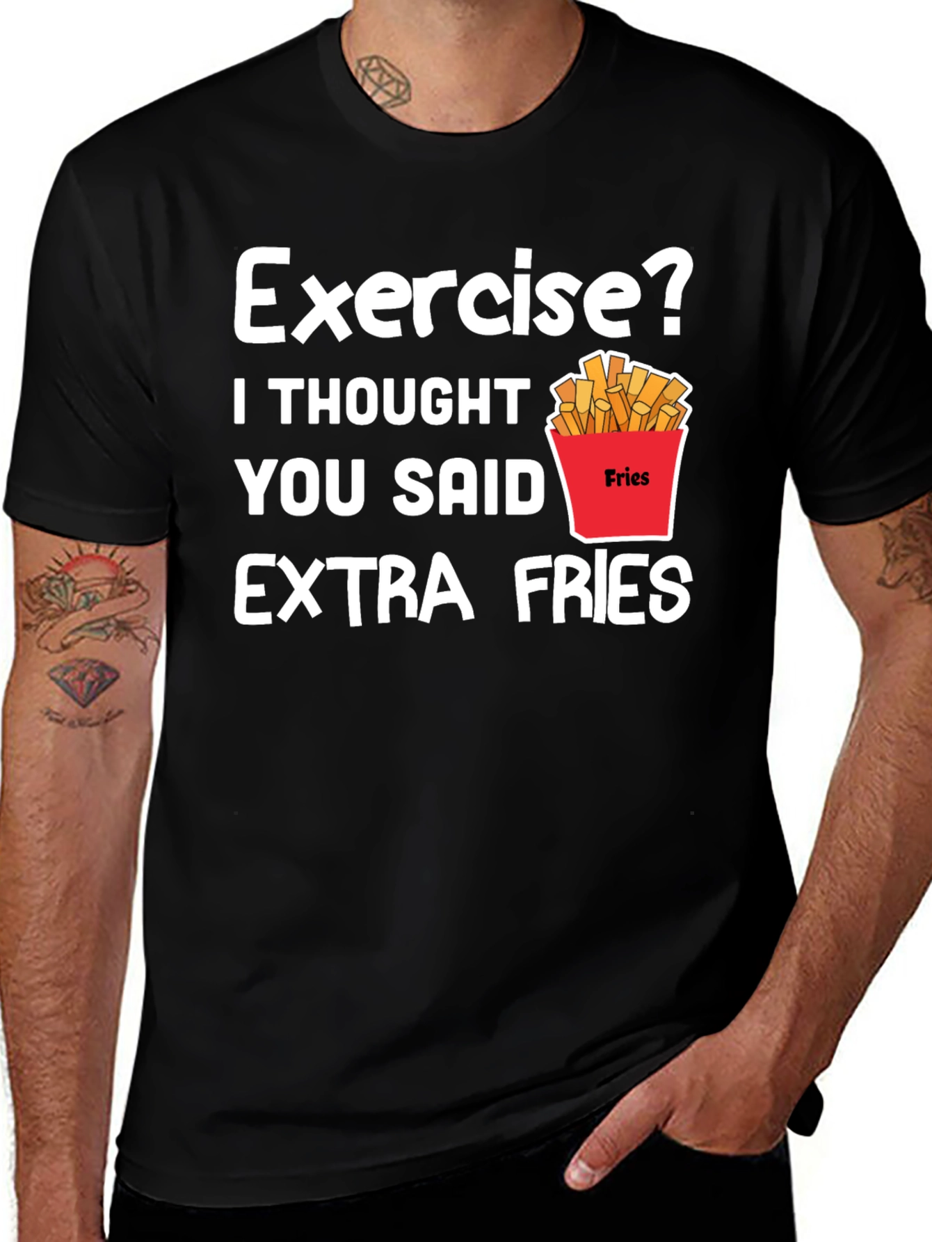 Variant 14 of Extra Fries T-Shirt - Funny Foodie Tee