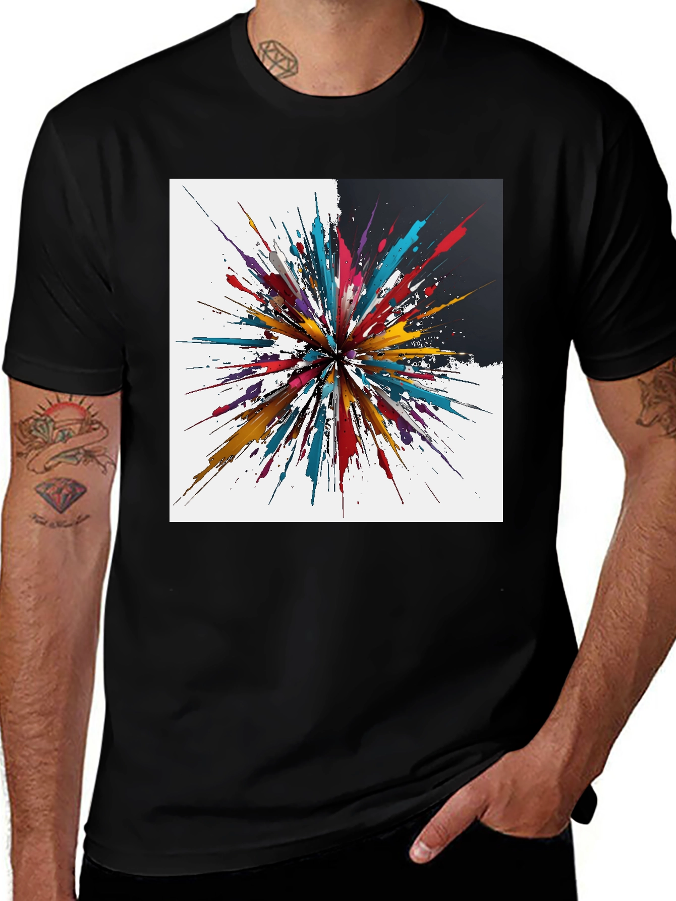 Variant 15 of Abstract Splatter Graphic T-Shirt