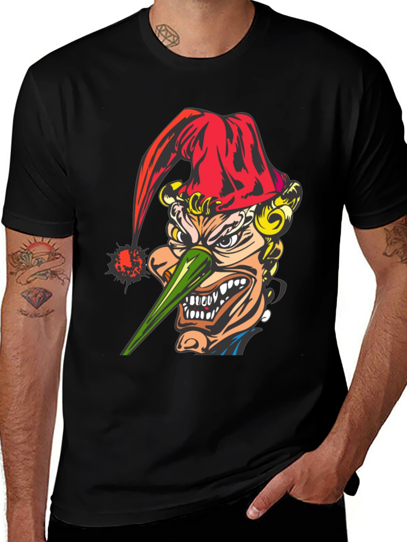 Variant 13 of Evil Jester Graphic Tee - Black Cotton T-Shirt