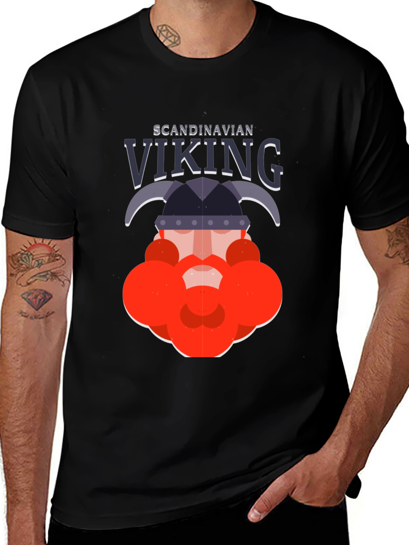 Scandinavian Viking Graphic Tee - Bold Black Shirt